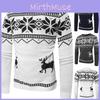 Cozy And Soft Men's O Neck Sweater With Festive Deer Printed Design For Christmas Celebrations