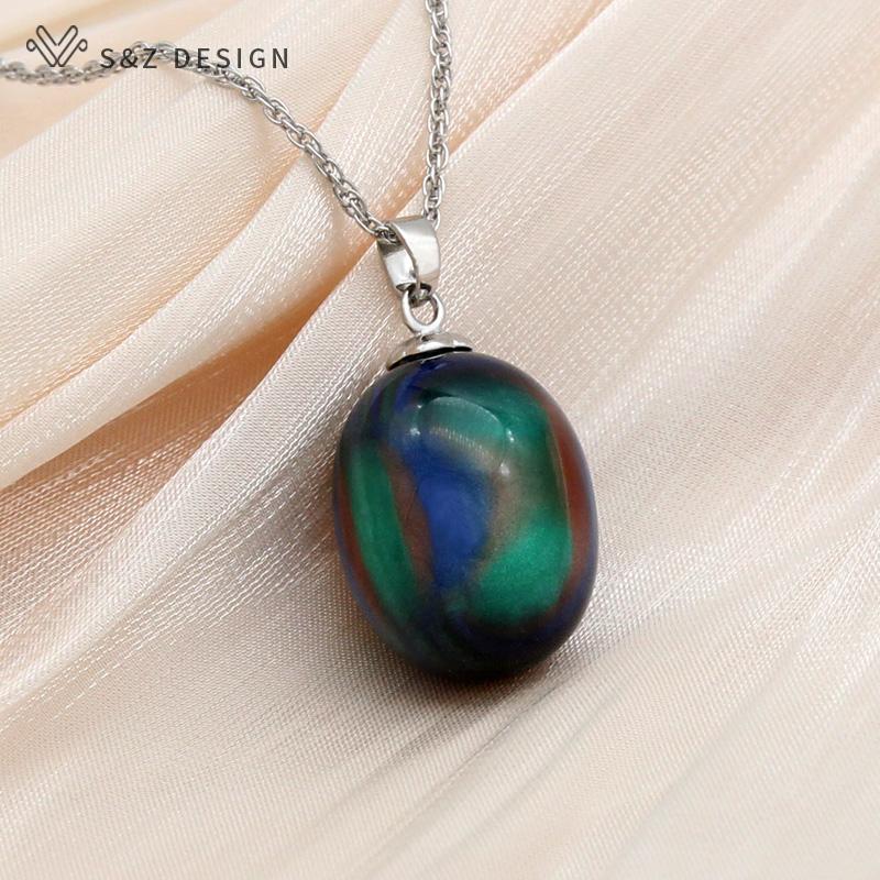 Fashion Colorful Egg Shape Oval Acrylic Beads Pendant Necklace For Women Wedding Party Elegant Fine Jewelry