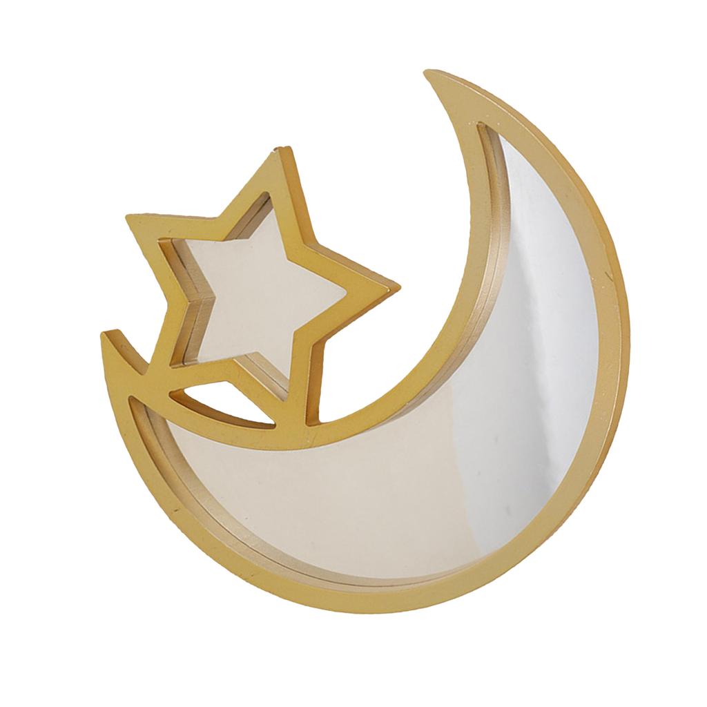 Elegant Serving Tray with Moon and Star Islamic Festival Snacks Fruit Display Plate Traditional Eid Table Decoration