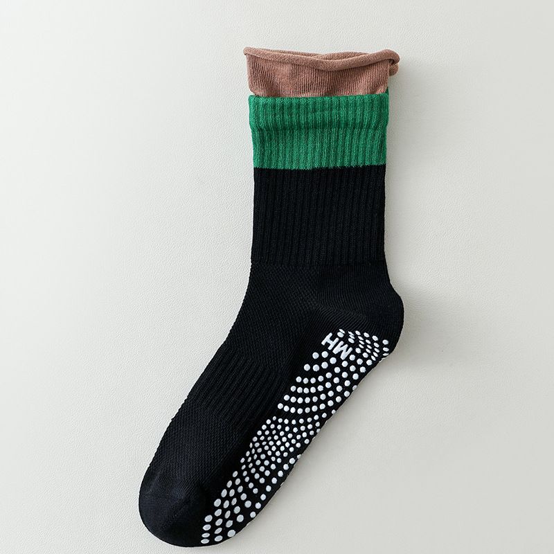 

Plusfish New Arrival Yoga Socks Children s Professional Non Slip Fitness Sports Color Matching Tube Socks Dance Pilates Black