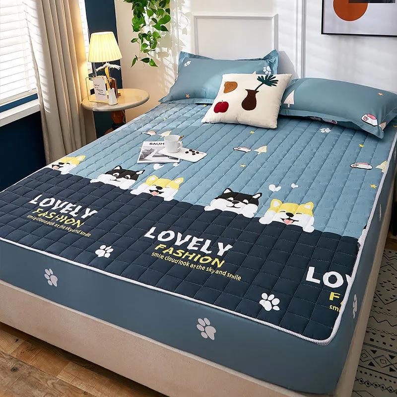 Vanntett vattert madrasstrekk i ett stykke elastisk pustende sengeteppetrekk Madrassbeskyttelsestrekk Sklisikkert støvtrekk