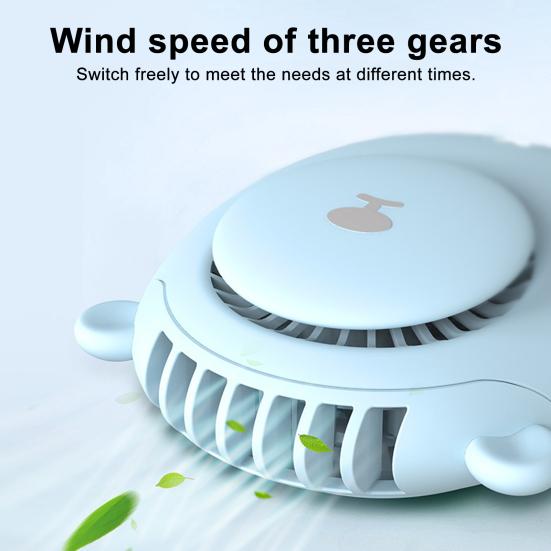 Summer Cooling Fan 3 Speeds Strong Airflow Low Noise Compact Size Rechargeable Personal Fan Neck Hanging Fan