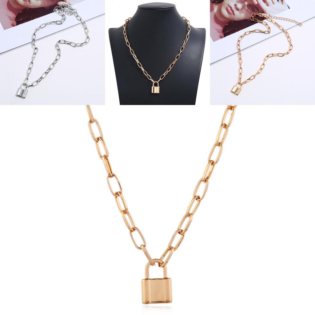 Collier à chaîne en métal style punk avec pendentif pour hommes et femmes