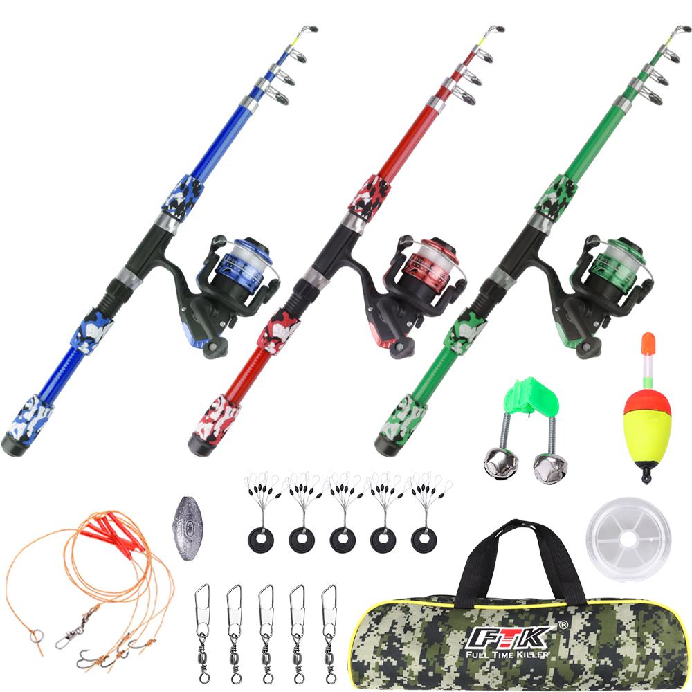 FTK 3pcs Fishing Rod Set, Lure Fishing Set, 1.8-Meter Telescopic Lure Rod, Portable, Beginner-Friendly, Comes with Bag, Fishing Gear Combo 3pcs