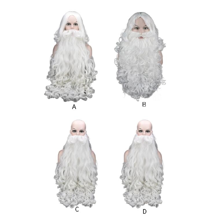 White Santa Beard and Wig Set Christmas Clause Cosplay Costume Accessories