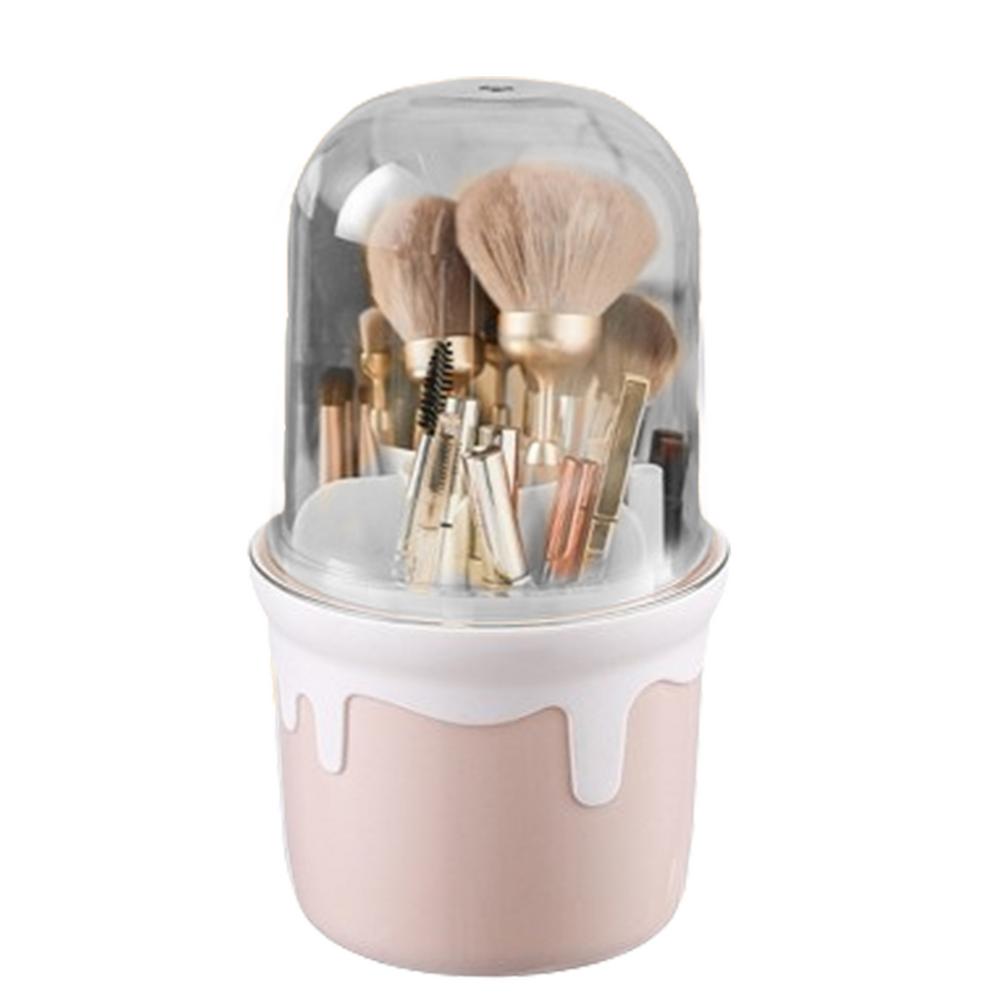 Cosmetic Brushes Holder 360 Degree Rotation Makeup Brush Storage Tube Cosmetic Tools Storage Cup Rotating Paint Brush Holder
