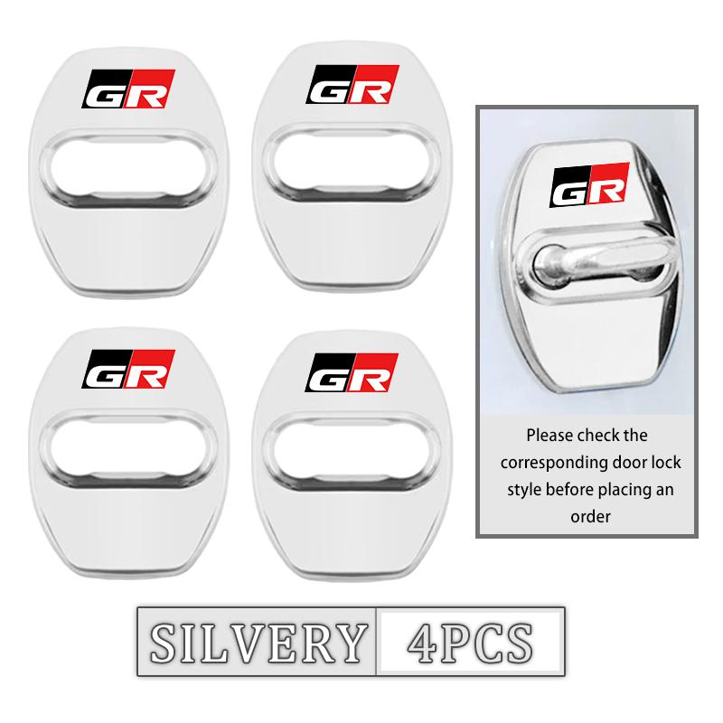 

4Pcs Zinc Alloy Car Door Lock Buckle Protective Covers For Toyota GRsport Hilux Aygo Yaris Corolla Rav4 CHR Auris