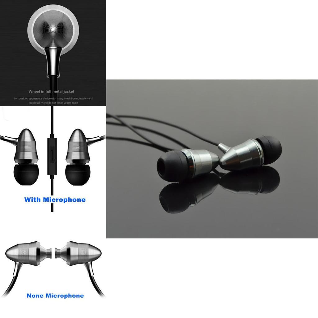Silver Bullet Earphones Metal Deep Bass Wired Inear Headphones For Music Lovers