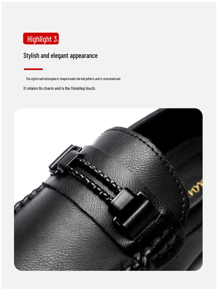 Men's Summer 2025 British-Style Casual Leather Loafers - Soft Sole, Trendy One-Step Drive Shoes