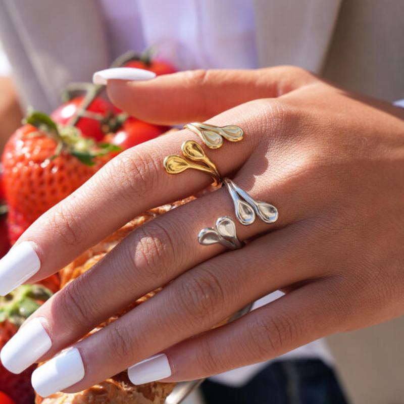 Geometrische Unregelmäßige Blatt Lange Verstellbare Ringe für Damen Herren Mode Klassisch Wasserdicht Öffnungsringe Party Schmuck Zubehör