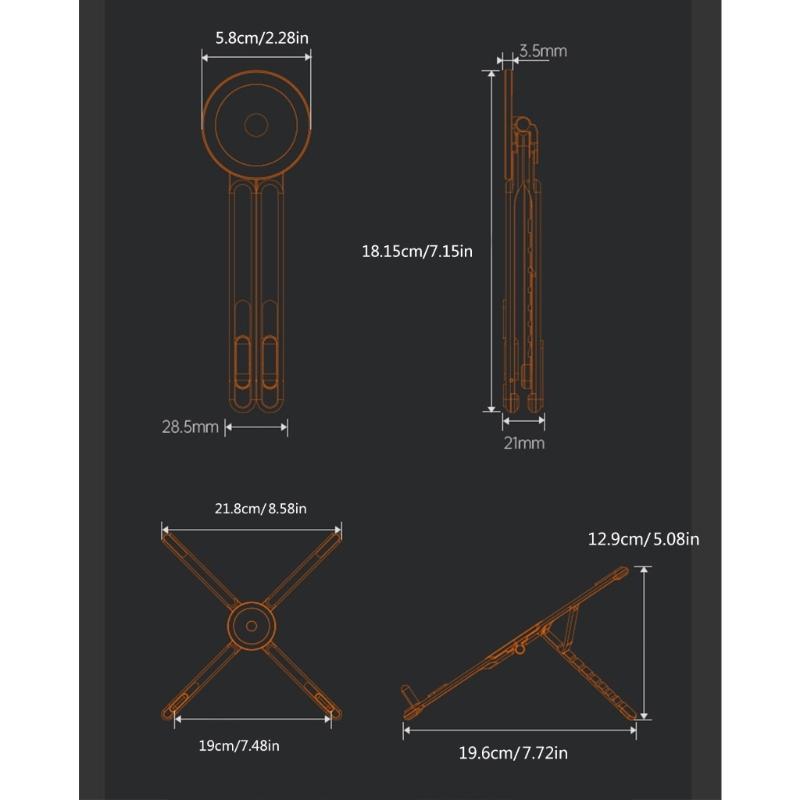 Ergonomic Adjustable Tablet Phone Stand with Multi Angle Positions for Healthy Postures Support Foldable Portable Design