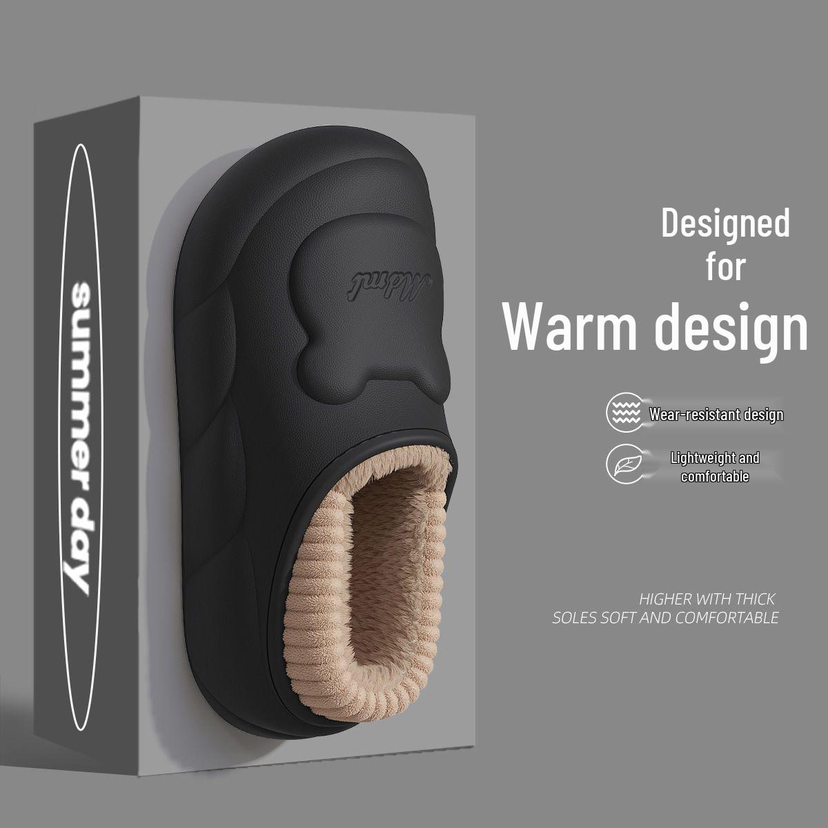 

Женская водонепроницаемая сумка и хлопковые тапочки на флисовой подкладке: Зима 2025 Теплые, Толстые, Уличные Ботинки Default