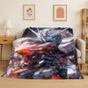 Classic Gundam Cartoon Robot Flannel Blanket Soft Warm Throw Blanket for Bedroom Living Room Bed Travel Camping Picnic Kids