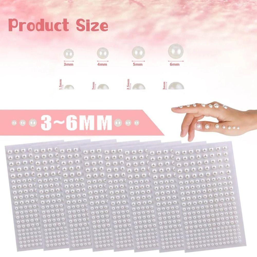 Pearls Hair Pearls Stick Self Adhesive Face Pearls Stickers Pearls Stickers  for Hair Face Makeup