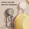 1/2Pcs Suction Cup Hook Adhesive Technology Wall-mounted Heavy-duty Adjustable Versatile Bathroom Kitchen Hook