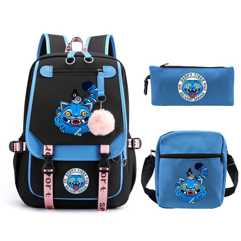 Animation Cartoon Printing High-Value Student School Bag Children'S Shoulder Backpack Pencil Bag Three-Piece Set