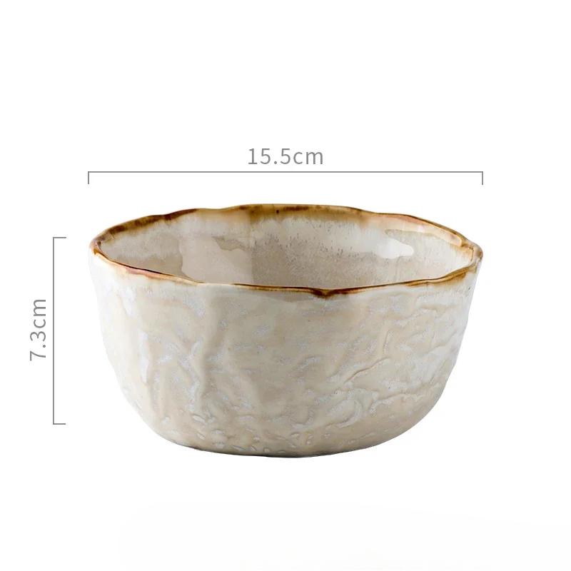 Kiln Changes Ceramic Deep Plate Thick Soup Plate Salad Bowl Pasta Bowl Restaurant Molecular Cuisine Specialty Tableware