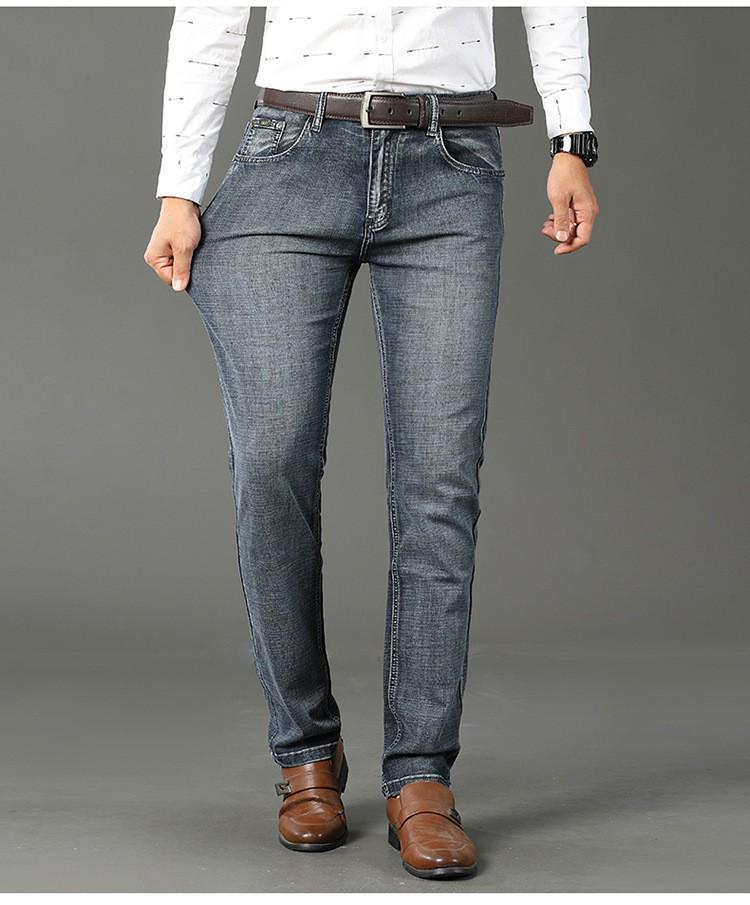 LEE Męskie Jeansy Jesienne Elastyczne Slim Fit Koreański Styl Casual Luźne