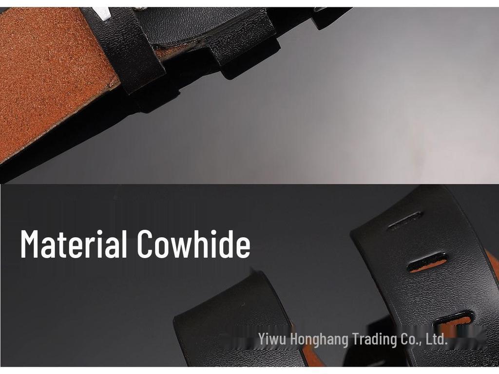 Herren Breit Vintage Rindsleder Gürtel mit Dornschließe - Übergröße