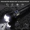 Multiple Lighting Modes XHP70 XHP90 COB Aluminum Rechargeable Zoom Multifunctional Flashlight Tactical Self-defense Flashlight