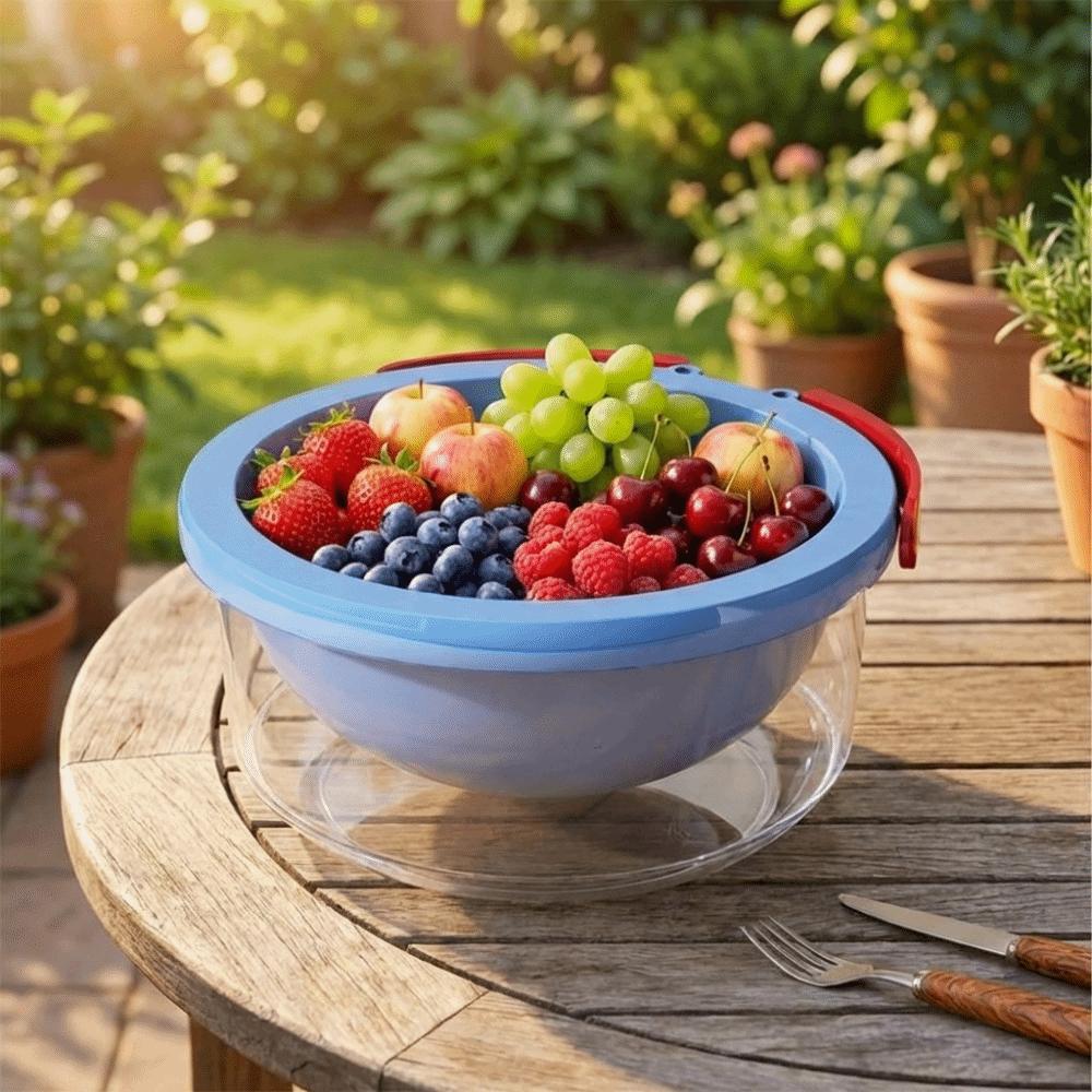 Plastic Double-Layer Drain Basket Sturdy Grain Washing Basin Kitchen Storage Baskets  Grain Washing