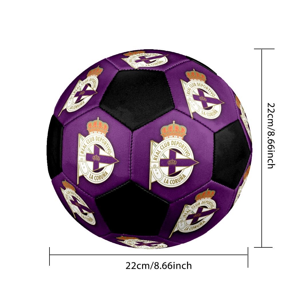 Deportivo de La Coruña Indoor Soccer Ball Colorful Machine Stitched PVC Size 5 Team Training Competition Ready Durable High-Bounce Cool Sports Gift