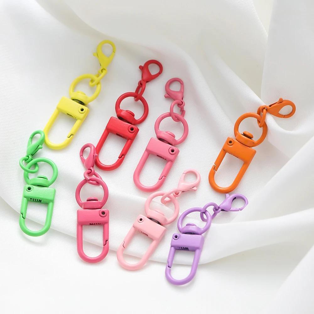 Colorful Lobster Clasp Hooks Keychain With Lobster Matel Clasps For DIY Jewelry Making Dog Buckle Neckalce Accessories 5-10pcs