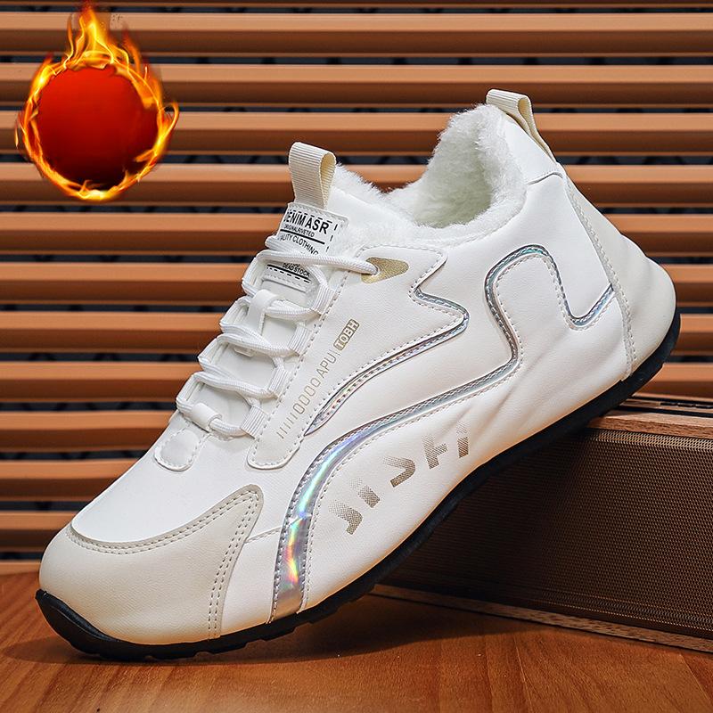 

Теплые мужские хлопковые туфли с низким верхом и плюшевые повседневные спортивные туфли, противоскользящие зимние ботинки для снега 46