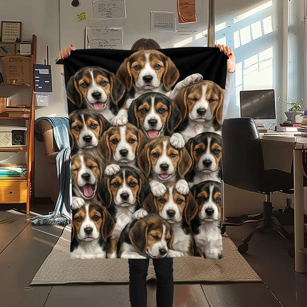 Many cute puppies Print Flannel Blanket,High quality Comfortable for All Seasons,Home Decor,Warmth and Comfort,Perfect for Christmas Gifts