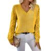 Women's Fashion Casual V-Neck Long Sleeve Loose Personalized Solid Color Sweater