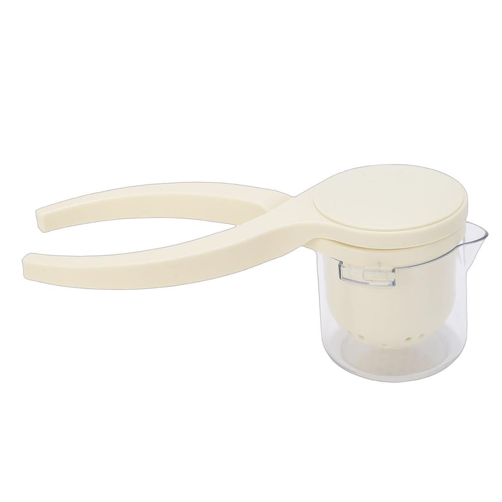 Lemon Squeezer   Action Hand Press Manual  r with Container for Lime Citrus Orange Fruits Beige