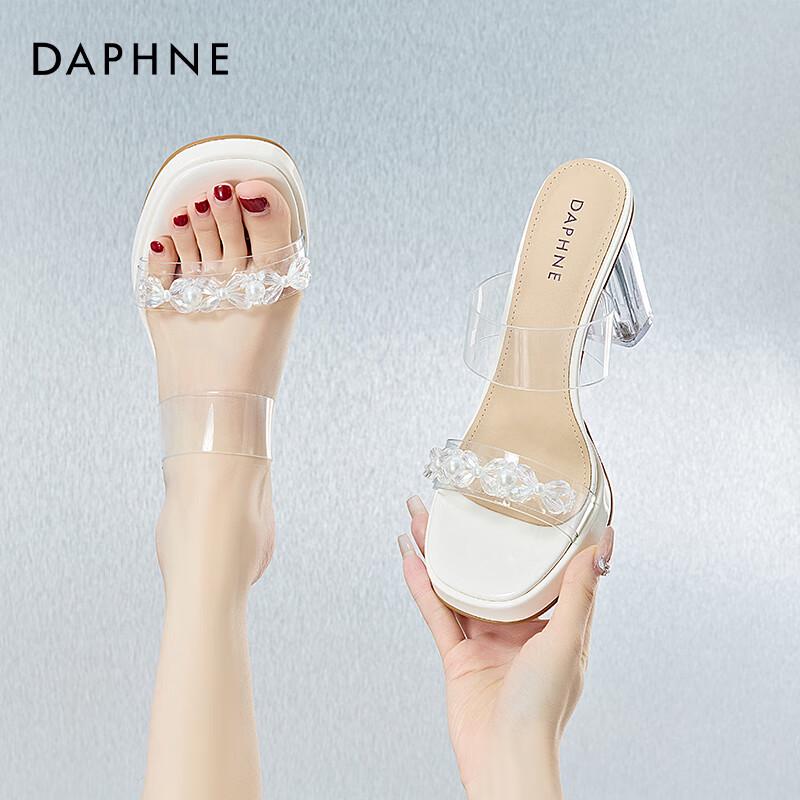 DAPHNE French Style Transparent Heeled Sandals EU 37