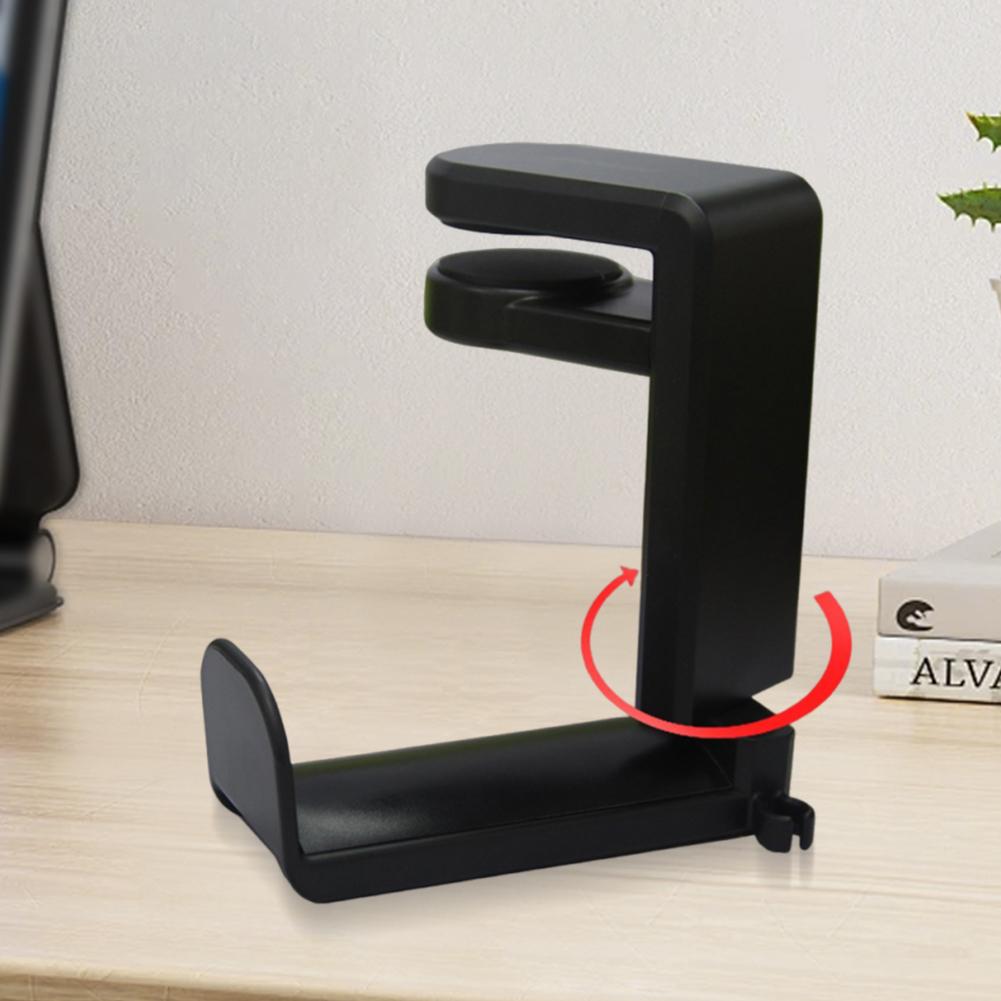 Headphone Stand PC Gaming Headset Stand Under Desk 360 Degree Rotating Headphone Hook Clamp-On Headphone Holder