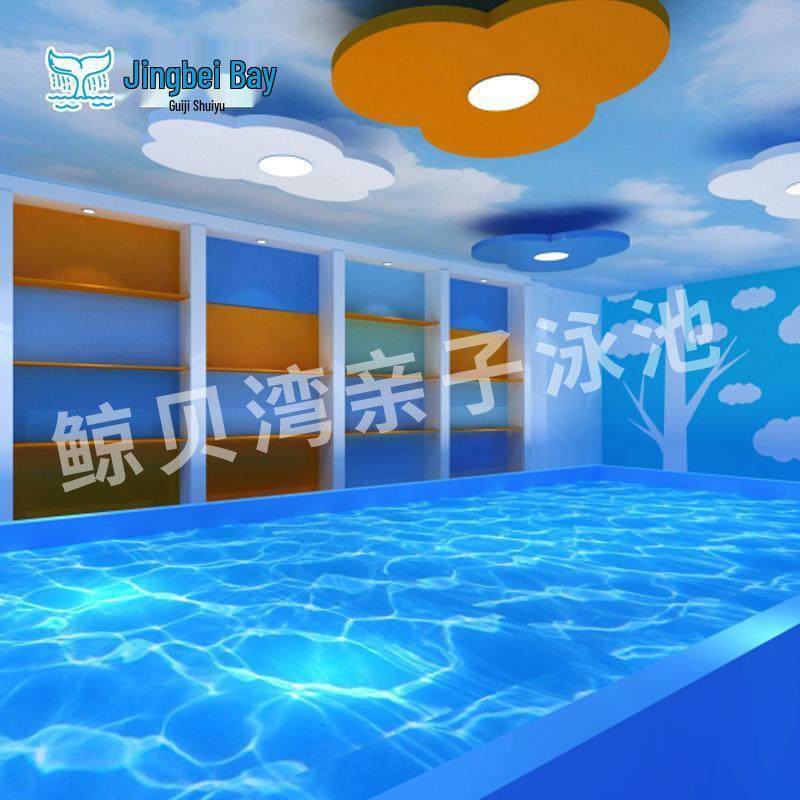 Complete Swimming Pool Set: Large Parent-Child Glass Pool with Commercial Steel Structure and Equipment for Babies
