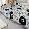 Cartoon Black and White Chenille Sofa Cover Cloth Sofa Blanket All-inclusive Dustproof Four Seasons Universal Cartoon Cute Sofa Cover Towel