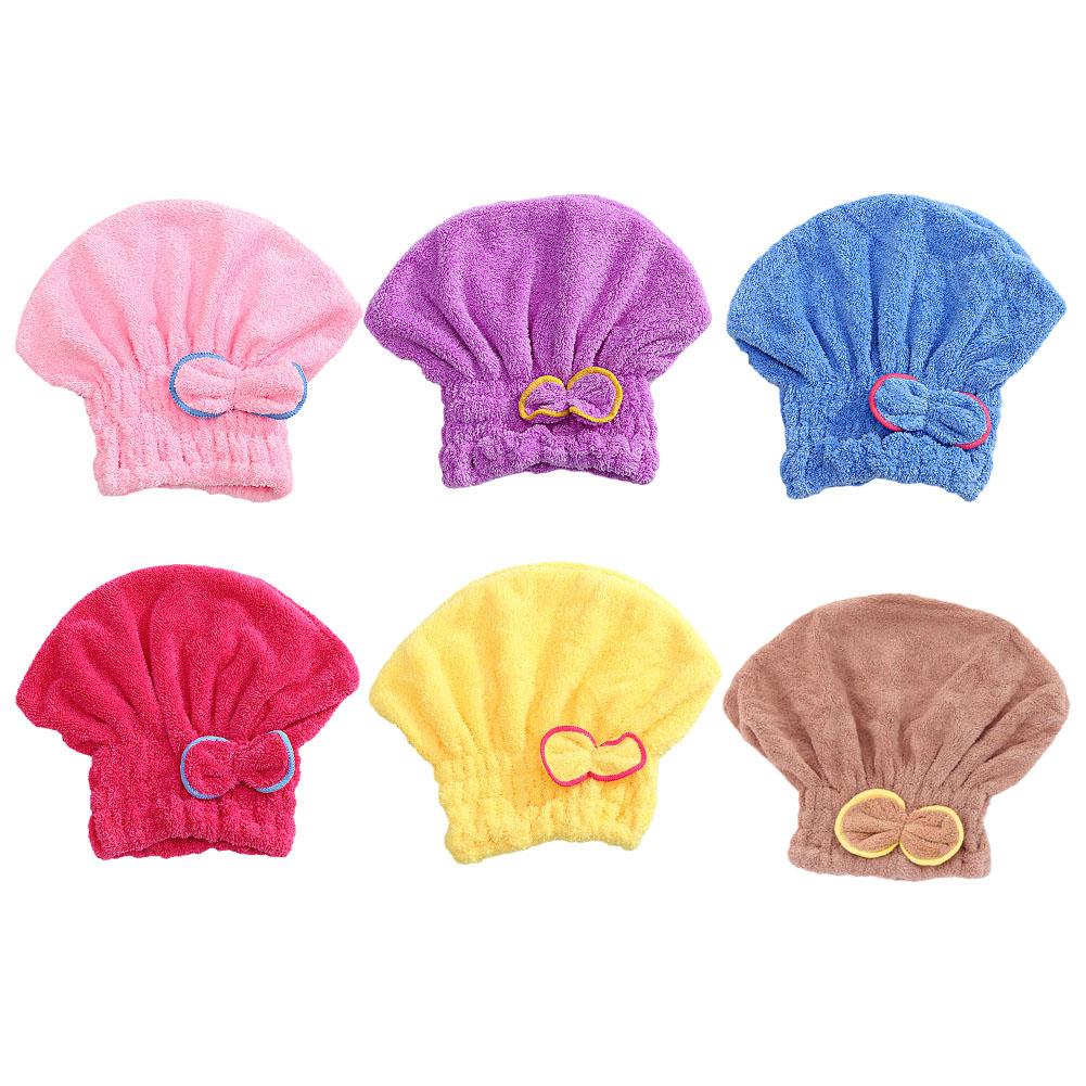 Microfibre Quick Hair Drying Bath Towel Bowknot Wrap Towel Cap Bathroom Accessories Bonnets Women Shower Cap Towel Dry Hair Cap