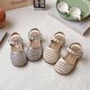 Summer Girls Closed Toe Woven Sandals Cute Princess Style Kids Shoes