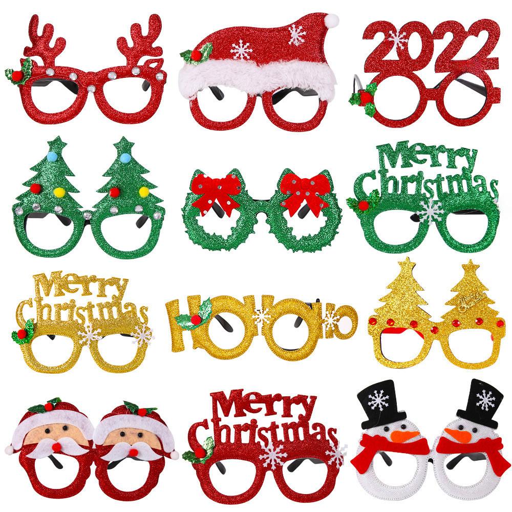 Handmade Plastic Colorful Christmas Glasses Perfect For Kids Featuring Cheerful Santa And Designs Reindeer