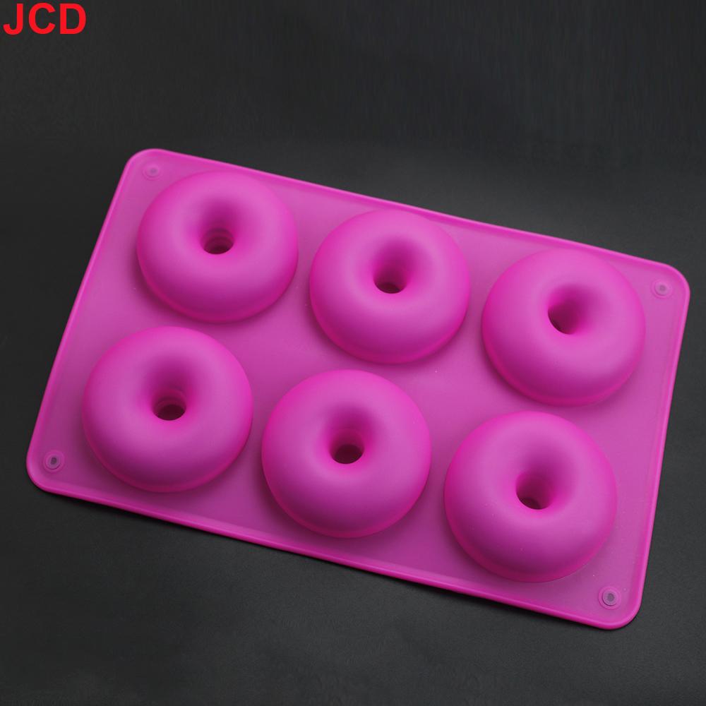 JCD 6 Holes Silicone Donut Mold Bagel Pan Non Stick Baking Heat Resistance Mini Cupcake Mould Doughnut Maker Pan Baking Tool