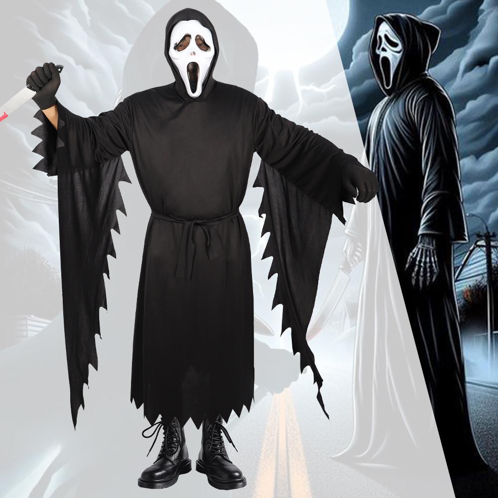 Halloween Outfit Scream Polyester Cloak Mask Cosplay Enthusiasts Characters