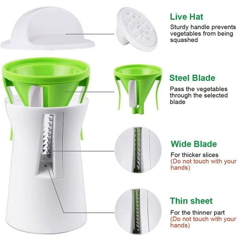 Multifunktions-Drehschneider Manuell Obst Gemüse Spiralschneider Geriebene Gurke Spaghetti-Maker Küchenwerkzeuge Gadget