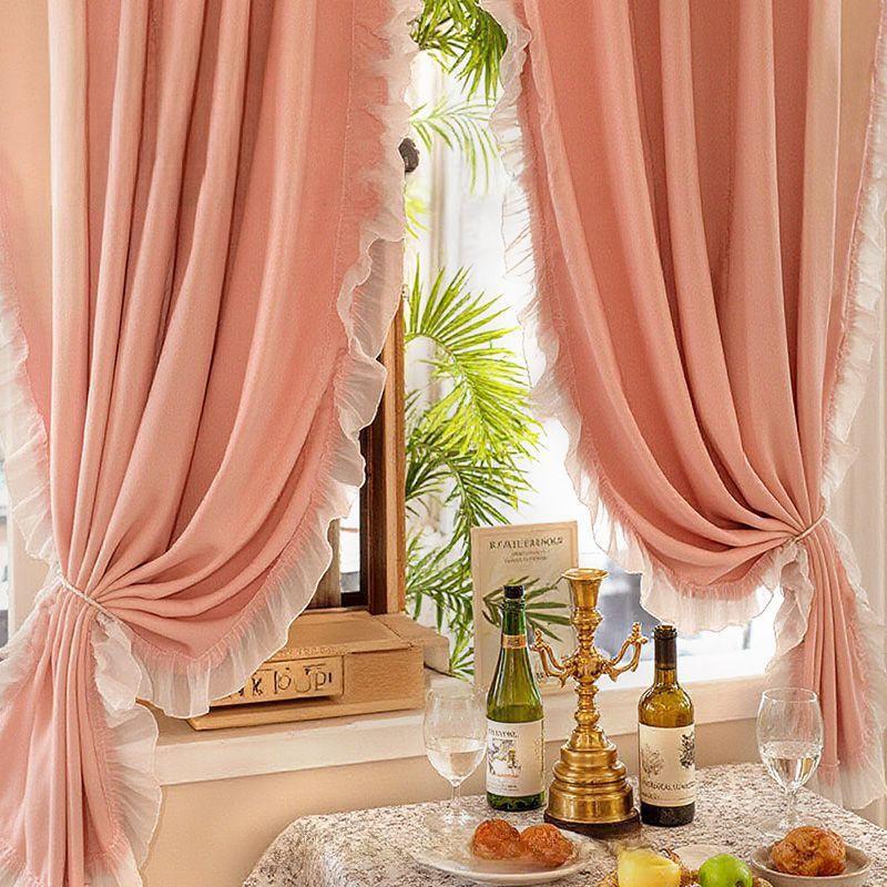 100% Blackout Curtain Vintage Lace Window Curtains Bedroom French Window Shades Blinds Living Room Privacy Shading Cloth