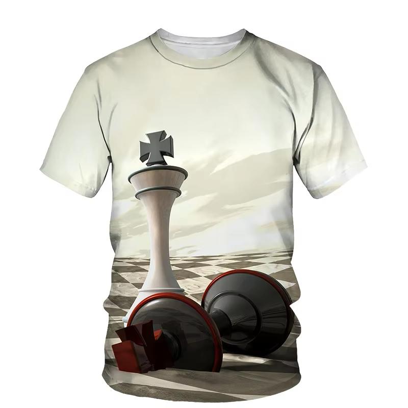 

Popular Chess 3D Print T-Shirts Men Woman Fashion Casual Short Sleeve Round Neck T Shirt Summer Harajuku Y2k Kids Tee Streetwear XXS