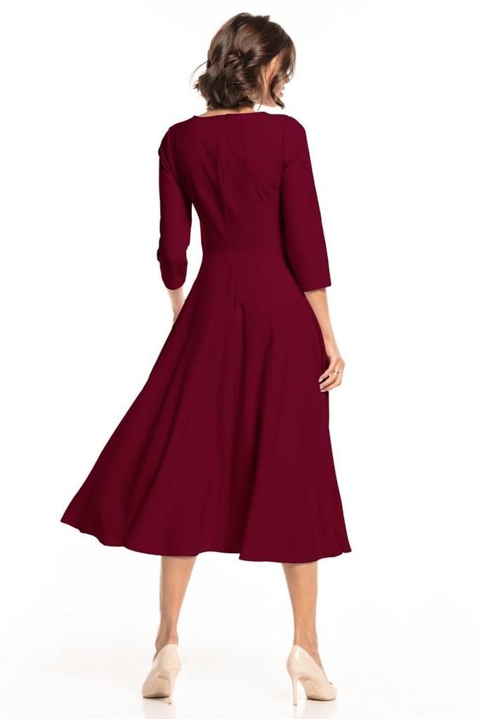 Maxi dress with hidden zipper T327 navy blue XS
