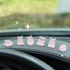 6 stücke Nette Leuchtende Harz Rosa Schwein Puppe Ornament Auto Center Konsole Innen DIY Rückspiegel Dekor Hause Mini Schreibtisch