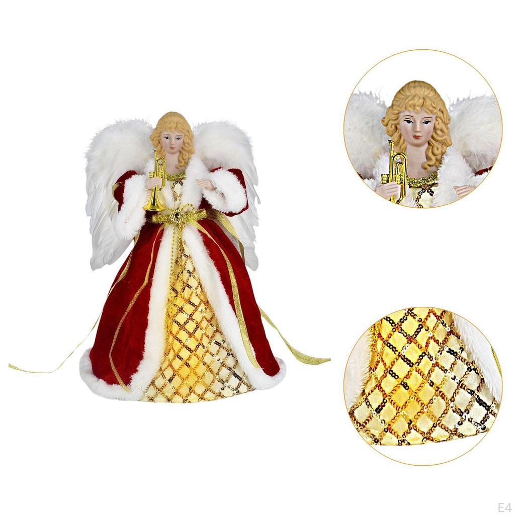 Anioł Czub Choinki Figurka Ozdoba na Choinkę Klasyczna Wielokrotnego Użytku LED Top Świąteczny do Wnętrz Biuro