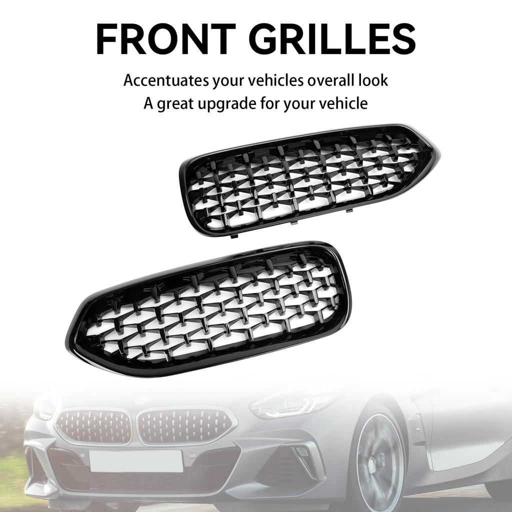 Diamond Style Gloss Black Front Kidney Grill Grille Fit BMW G29 Z4 2019-2024