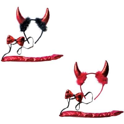 Halloween Devil Cosplay Accessories Devil Headband Devil Tail Bowtie for Women Masquerade Christmas Halloween Role Play