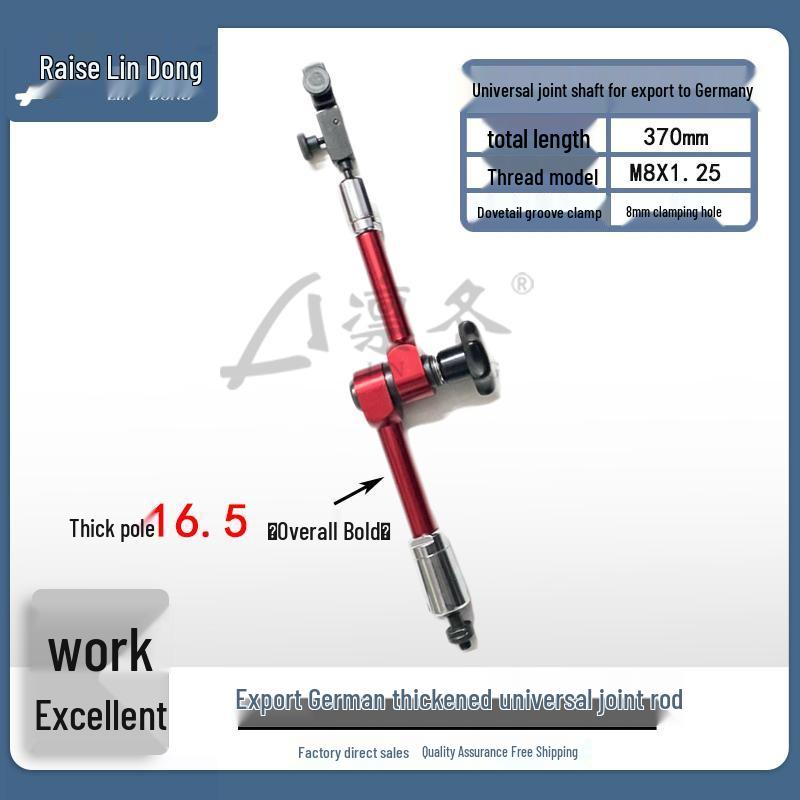 Magnetic Dial Indicator Stand with Gauge and Micrometer - Thickened Mechanical Support Rod with Universal Hydraulic Fine-Tuning.