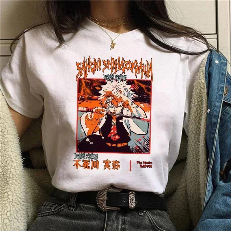 Demon Slayer T Shirt Women Tshirt Female Tanjirou Kamado Graphic Tee Shirt Japanese Anime Manga T-shirt Streetwear Tops Tees